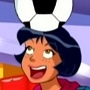 Alex bouncing a soccer ball on her head